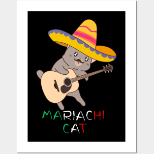 Mariachi Cat, Mexican Reference, funny and cute design Posters and Art